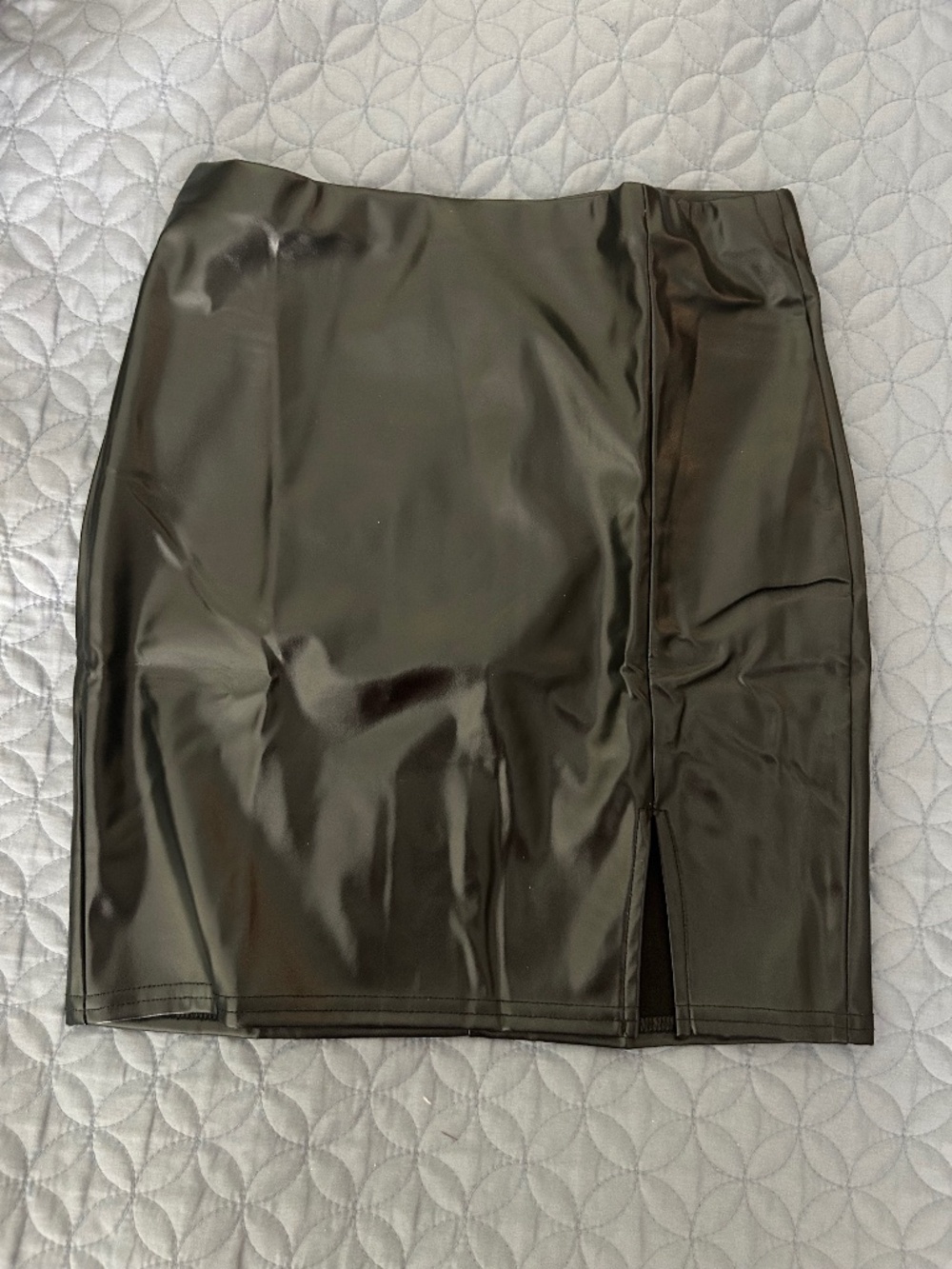 Canton Walker black faux leather mini skirt in XS